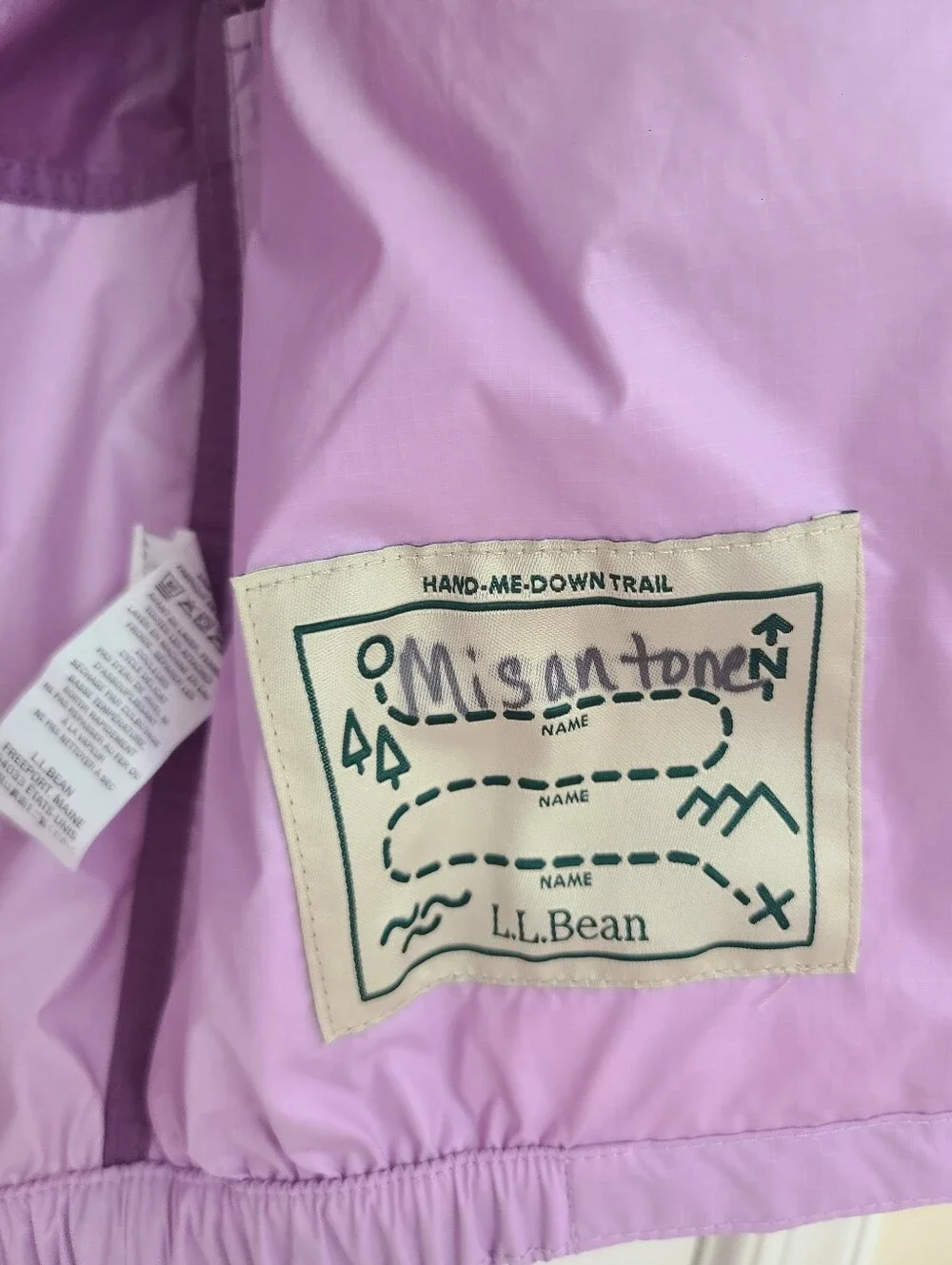L.L. Bean Girls Wind and Rain Jacket Size Small 8 Purple Waterproof